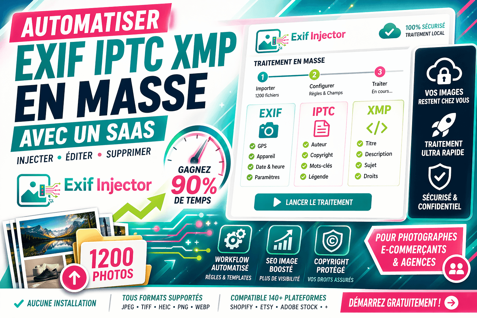 Automatiser les métadonnées EXIF, IPTC et XMP avec un SaaS : le guide complet 2026