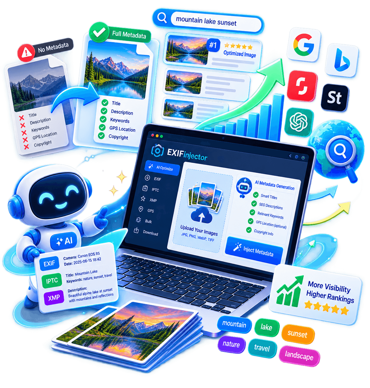 Optimizing image metadata with SEO keywords