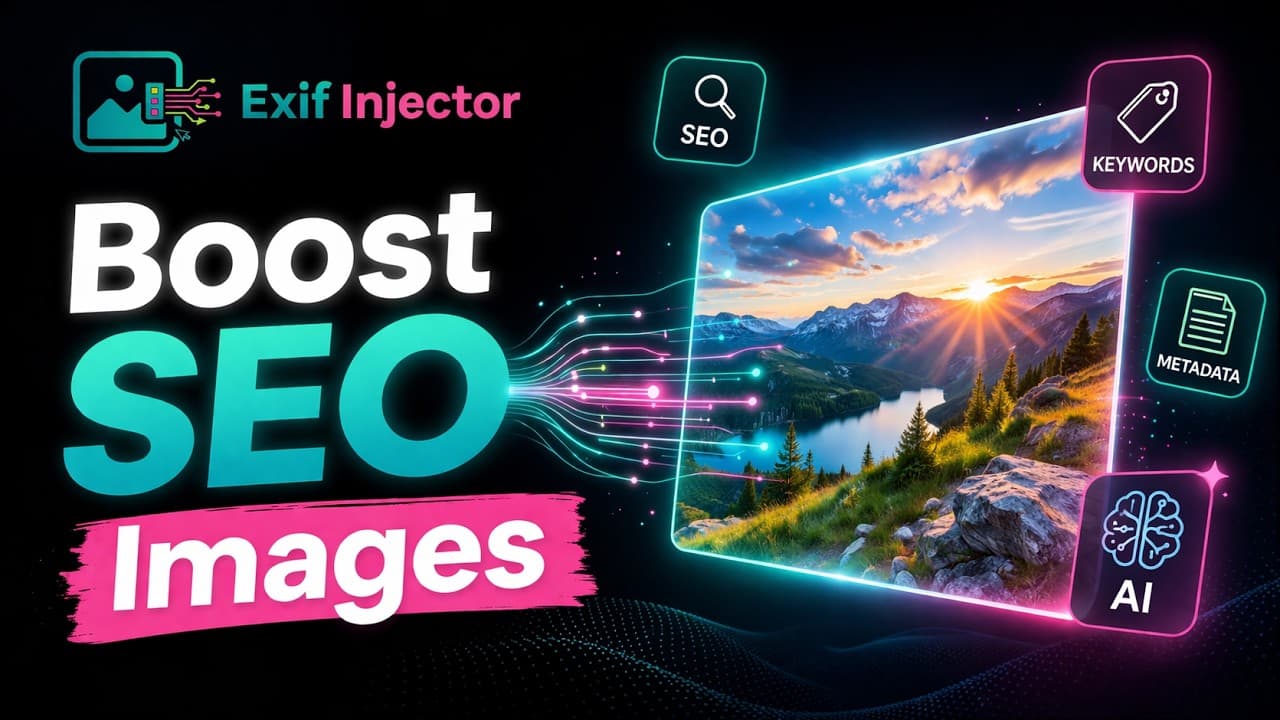 Exif Injector tutorial thumbnail with EXIF tools metadata keywords