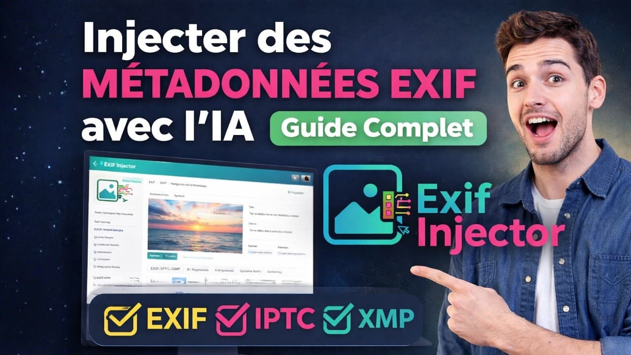 Miniature tutoriel Exif Injector avec outils EXIF et mots-cles de metadonnees