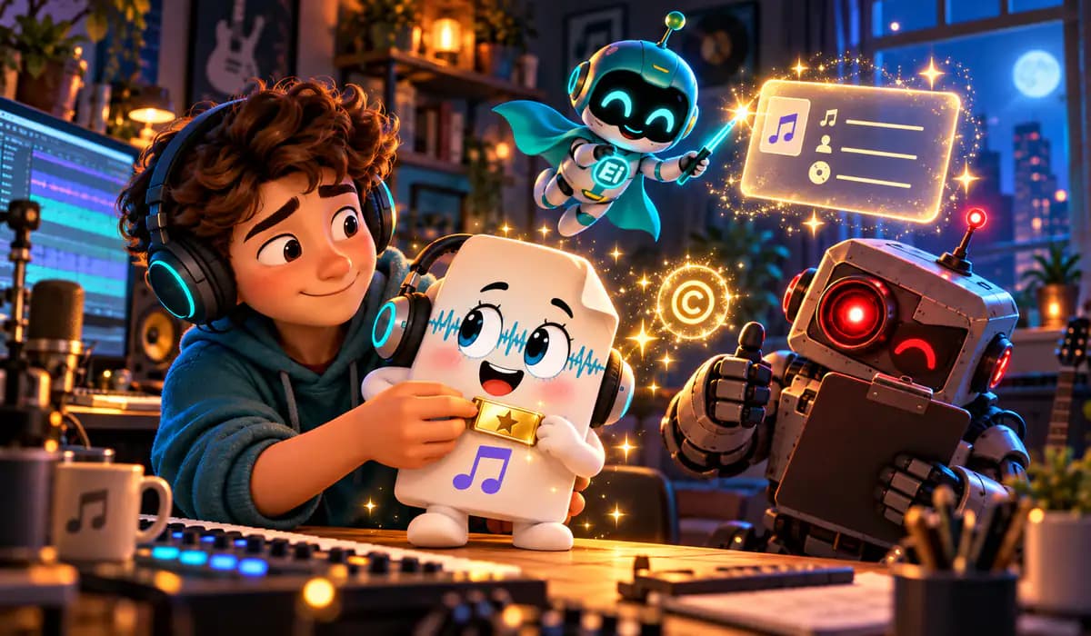 Creator adding their own artist name and copyright to a cleaned song